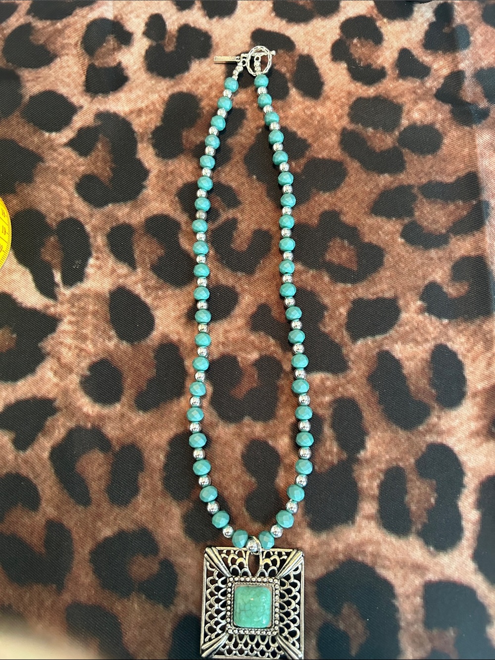 Handmade Turquoise Bead Pendant Necklace - Stylish Women's Jewelry